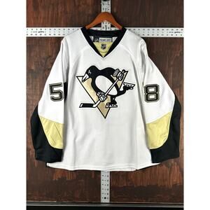 Pittsburgh‎ Penguins Kris Letang NHL Reebok CCM #58 Jersey 48 Stitch White Gold